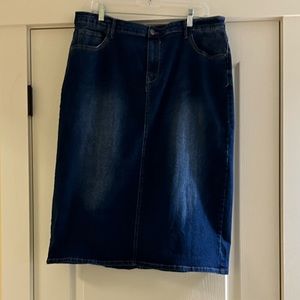 Main Street Exchange Dark Jean Skirt